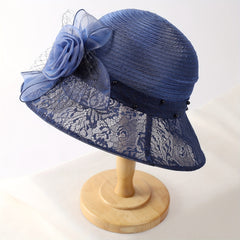 Mesh Breathable Bucket Hat Sunshade Flower Decor Hats For Women
