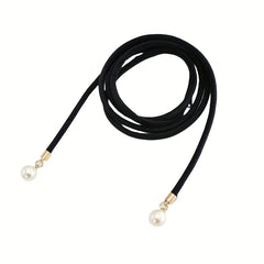 Faux Pearl Pendant Sash Belt Velvet Cloth Knotted Thin Belt