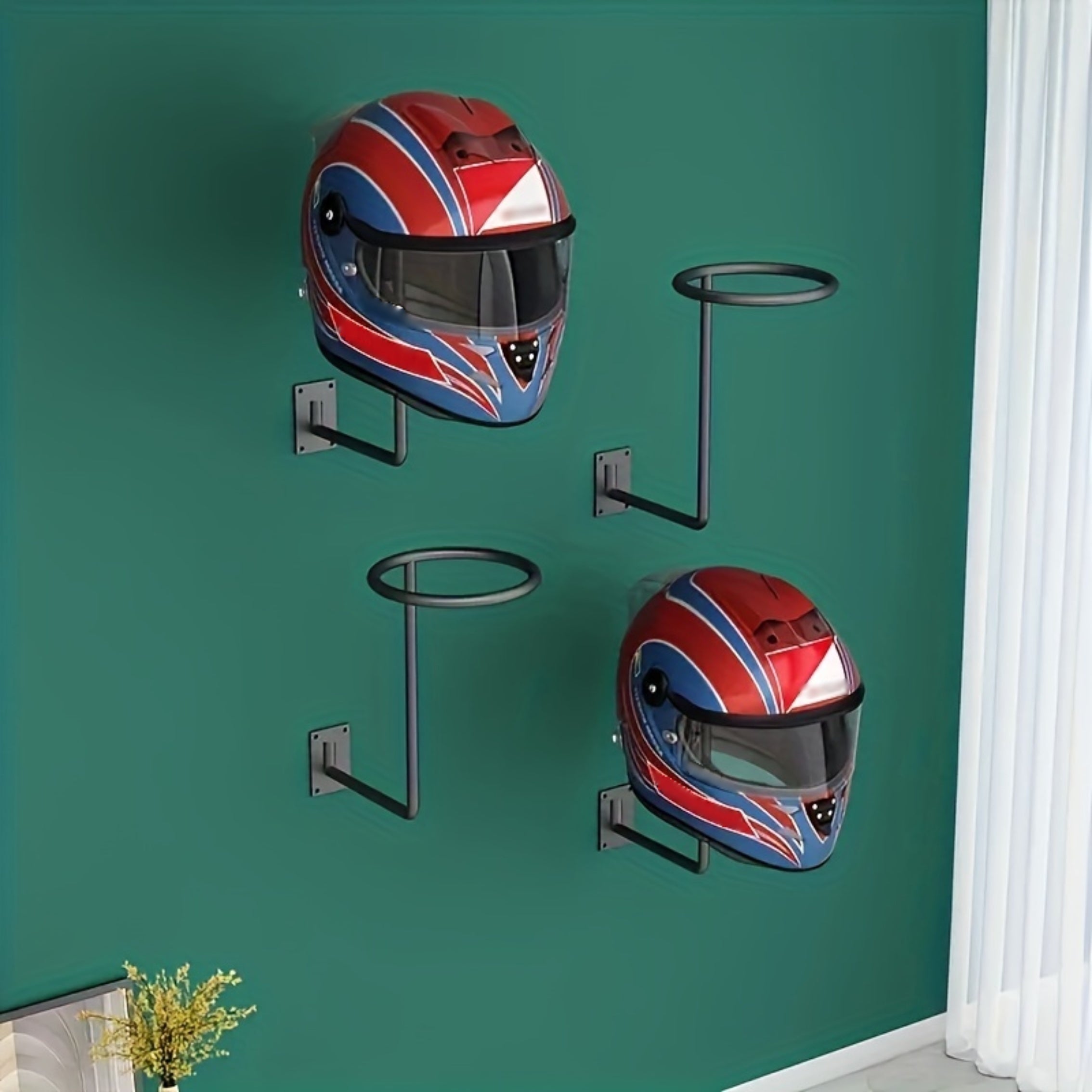 Wall Mounted Helmet Display Stand Motorcycle Helmet Holder Accessories Rack