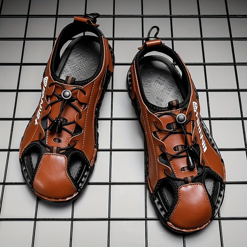 Men's Closed Toe Anti Collision Sandals Breathable Non Slip Beach Shoes Summer