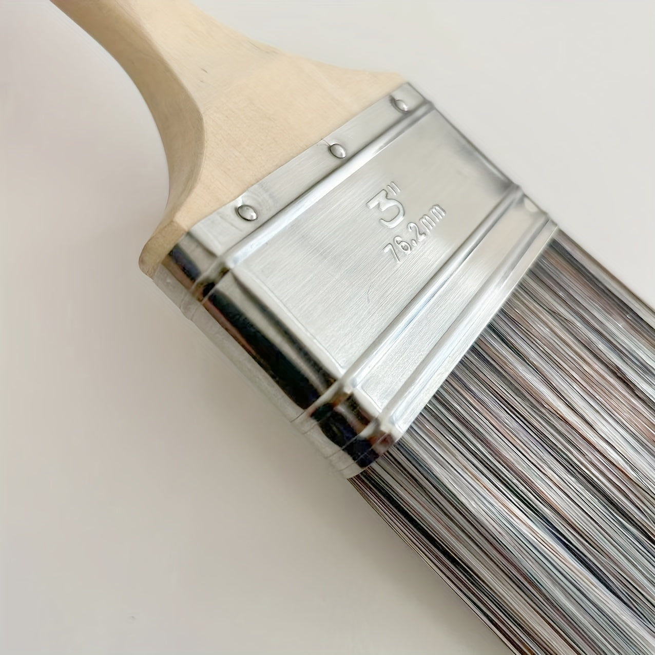 1pc 7.62cm Beavertail Handle Flat Paint Brush for Wall, Soft Filament