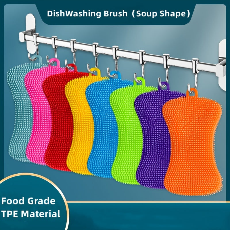 1PC Reusable Silicone Sponge Dish Washing Scrubber Non Stick Kitchen Sponges