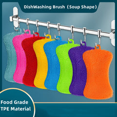 1PC Reusable Silicone Sponge Dish Washing Scrubber Non Stick Kitchen Sponges
