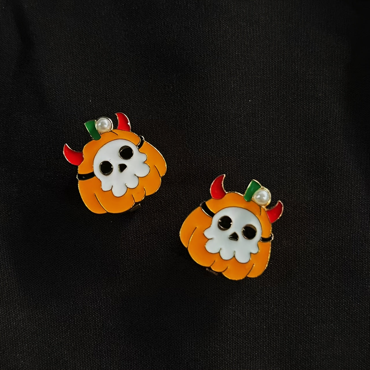 2pcs Halloween Spider Pumpkin Shirt Buttons Set