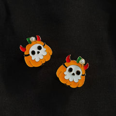 2pcs Halloween Spider Pumpkin Shirt Buttons Set