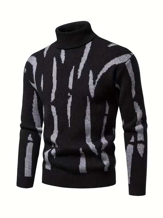 Men's Stretch Thermal Turtleneck Sweater - Stay Warm And Stylish