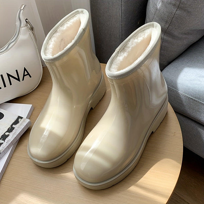 Waterproof Plush Lined Snow Boots Heighten Non Slip Winter Water Boots