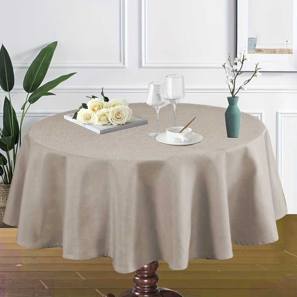 Linen Textured Tablecloth Rectangular High Solid Anti-Splash Tablecloth