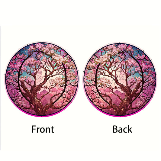 Cherry Blossoms Tree Suncatcher Decor Round Hanging Ornament