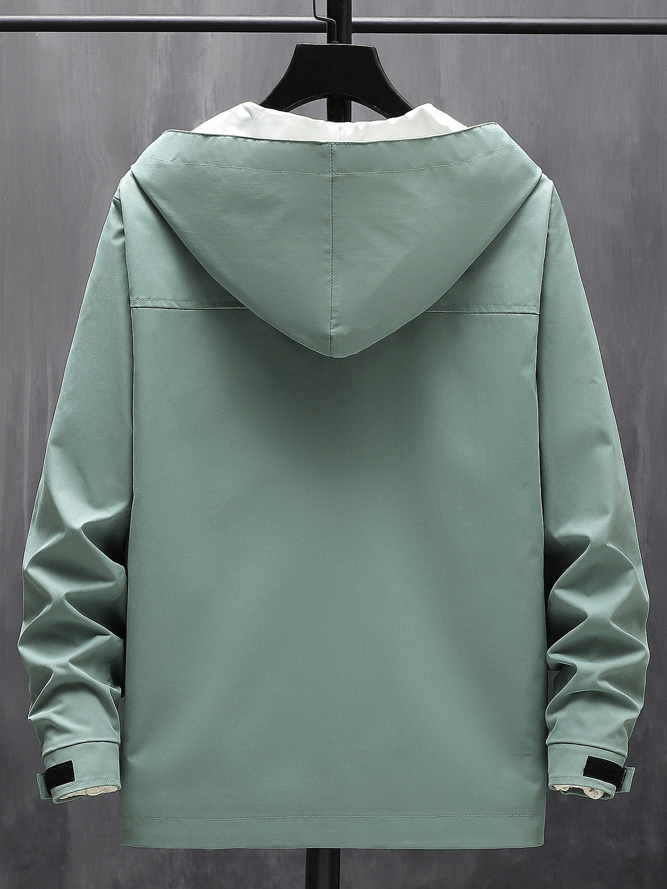 Men's Hooded Solid Windbreaker Jacket