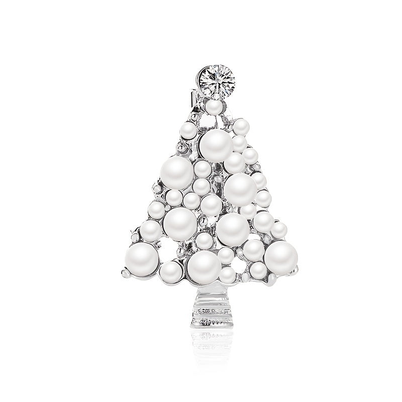 Christmas Pearl Tree Brooch
