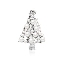 Christmas Pearl Tree Brooch