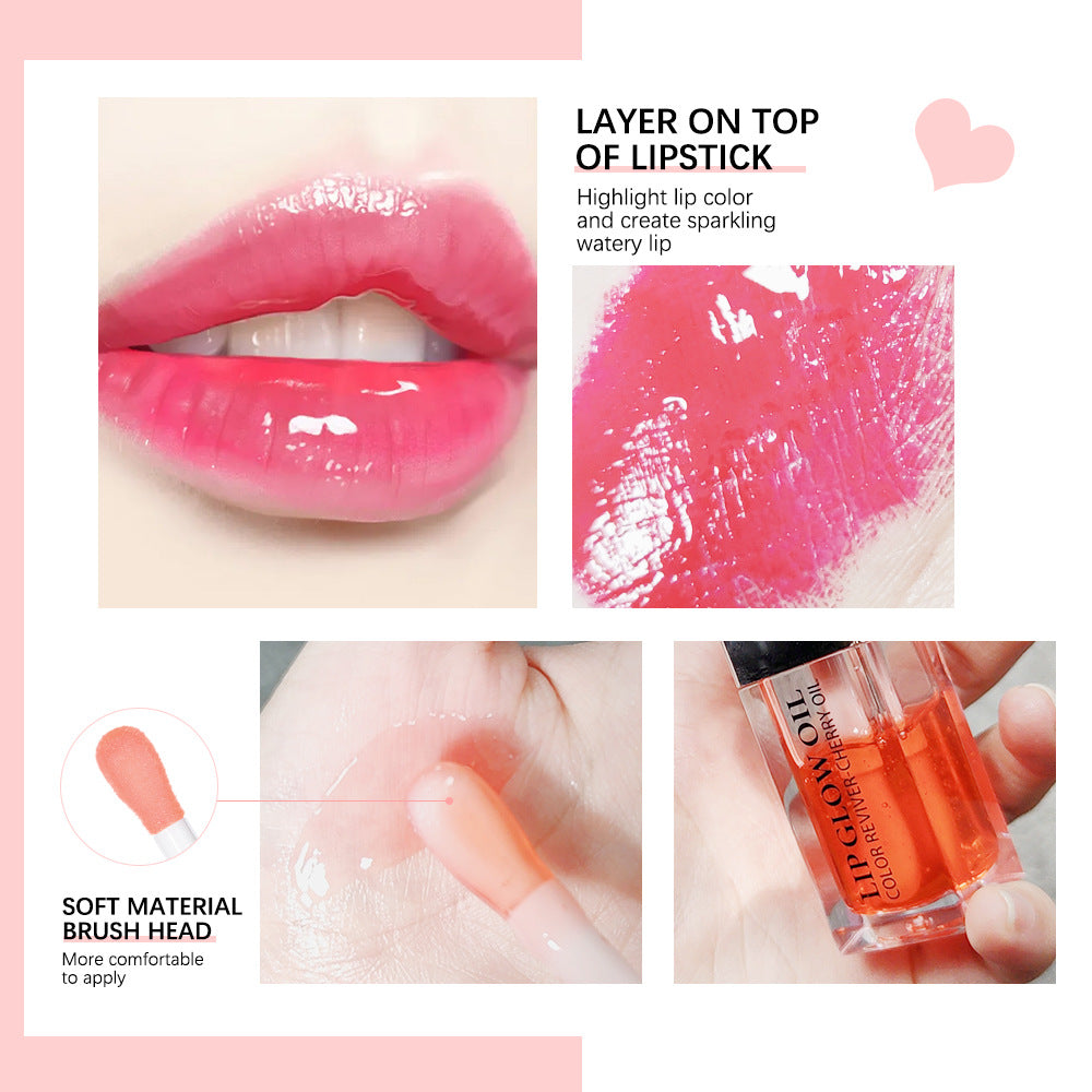 Hydrating Lip Glow Plumping Lip Tint with Glitter Shine Primer