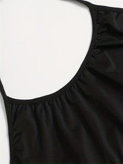  Metallic Tape Halter Neck Bra & Underwear Set