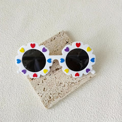 Heart Pattern Round Sunglasses for Girls and Boys