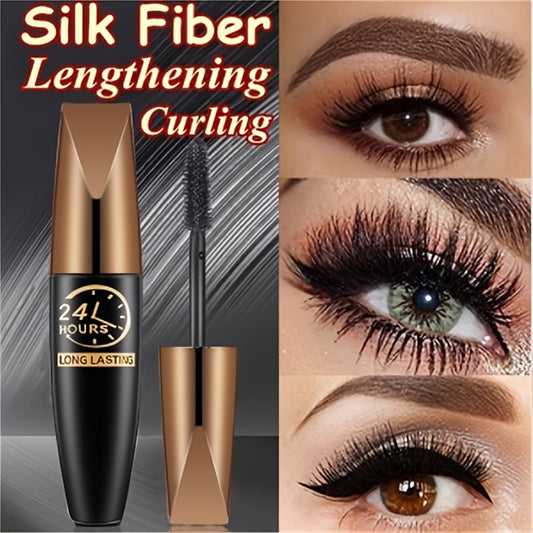 Waterproof Silk Fiber Lash Mascara Thickens, Lengthens & Curls Eyelashes