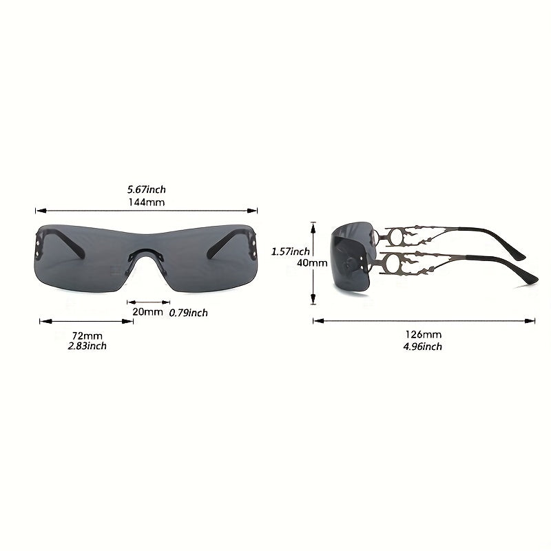 Y2K Wrap Around Sunglasses Gradient UV400 Sun Shades