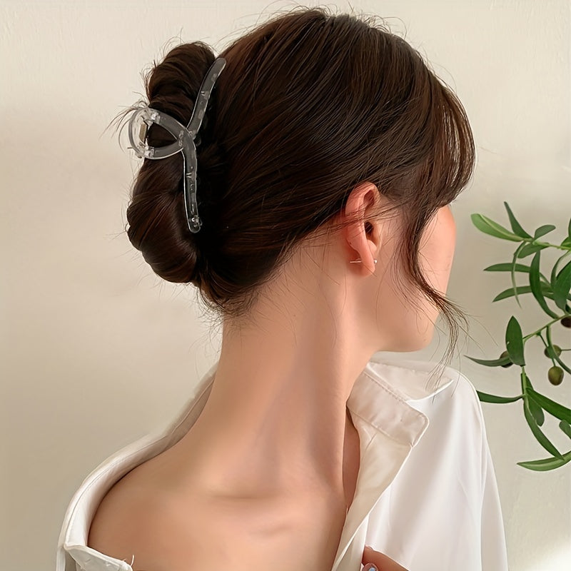 3pcs Transparent Hair Claw Nonslip Ponytail Holder Shark Hair Claw
