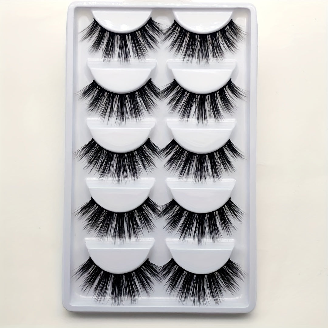 5 Pairs 3D Fluffy False Eyelashes Natural Volume Thick Makeup Lashes