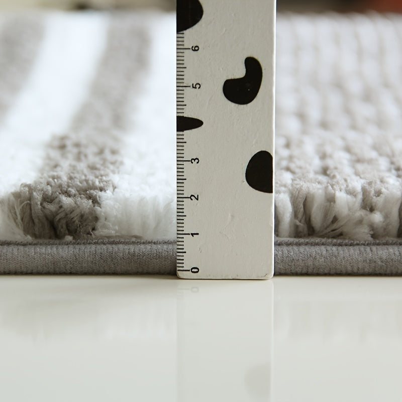 Absorbent Non Slip Bathroom Floor Mat Thickened High Plush Carpet