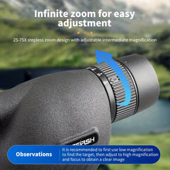 High Definition Monocular Telescope 75X60, Outdoor Camping Bird Watching