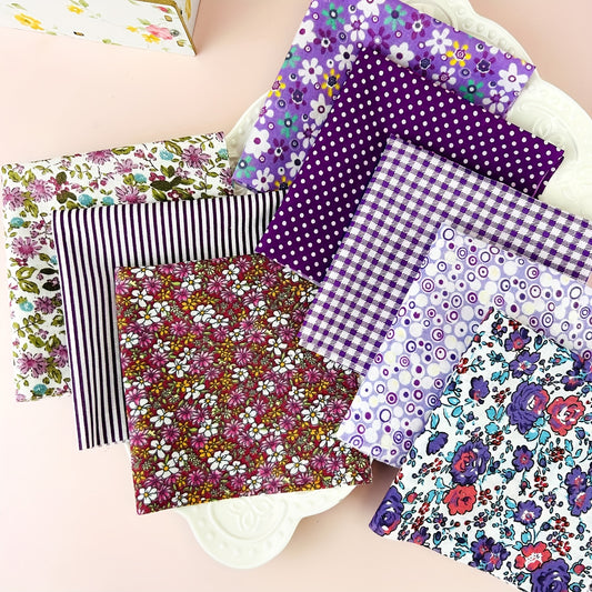 8pcs 9.8x9.8 Quilting Fabric Cotton DIY Doll Clothes Craft Sewing
