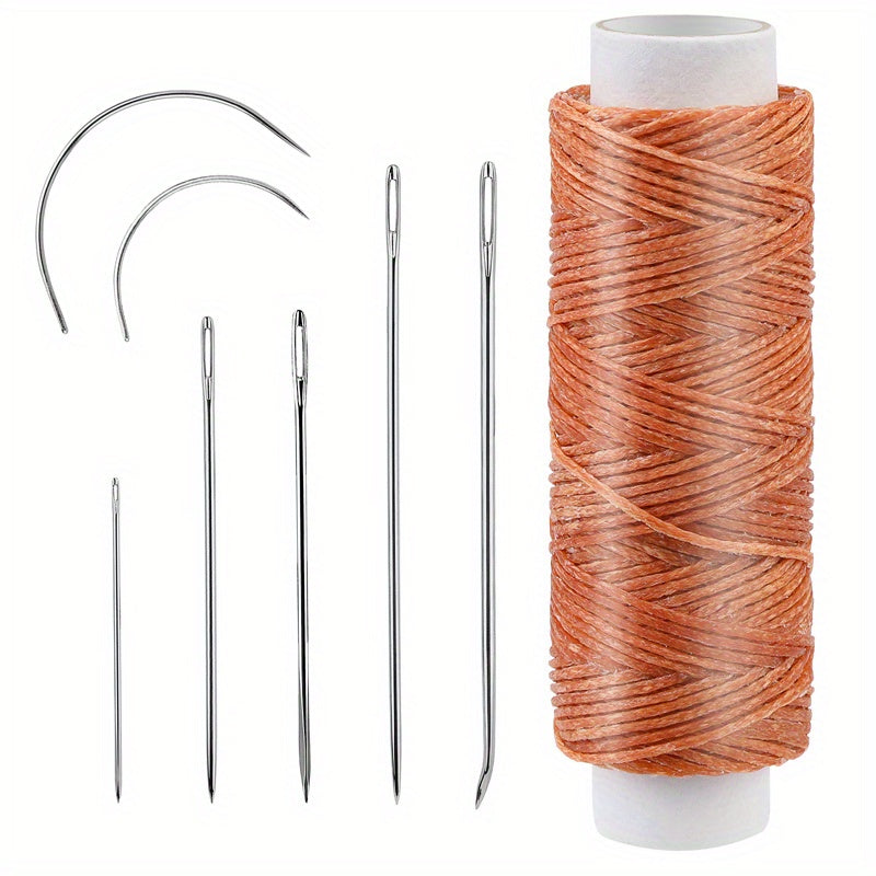32 Yards Waxed Thread & Leather Needles - Upholstery & Leather Repair