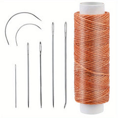 32 Yards Waxed Thread & Leather Needles - Upholstery & Leather Repair