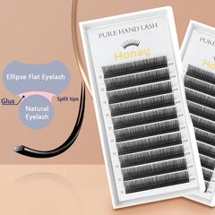 Natural Matte PBT Eyelash Extensions Soft Split Tips for Individual Lashes