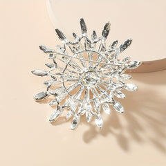 Double Layer Flower Brooch Pin Faux Pearls Ladies Accessory