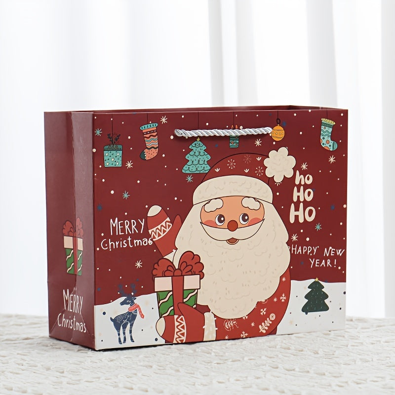 Santa Claus Elk Tote Bag Paper Bag Thickened Gift Bag Christmas Holiday Gift Bag
