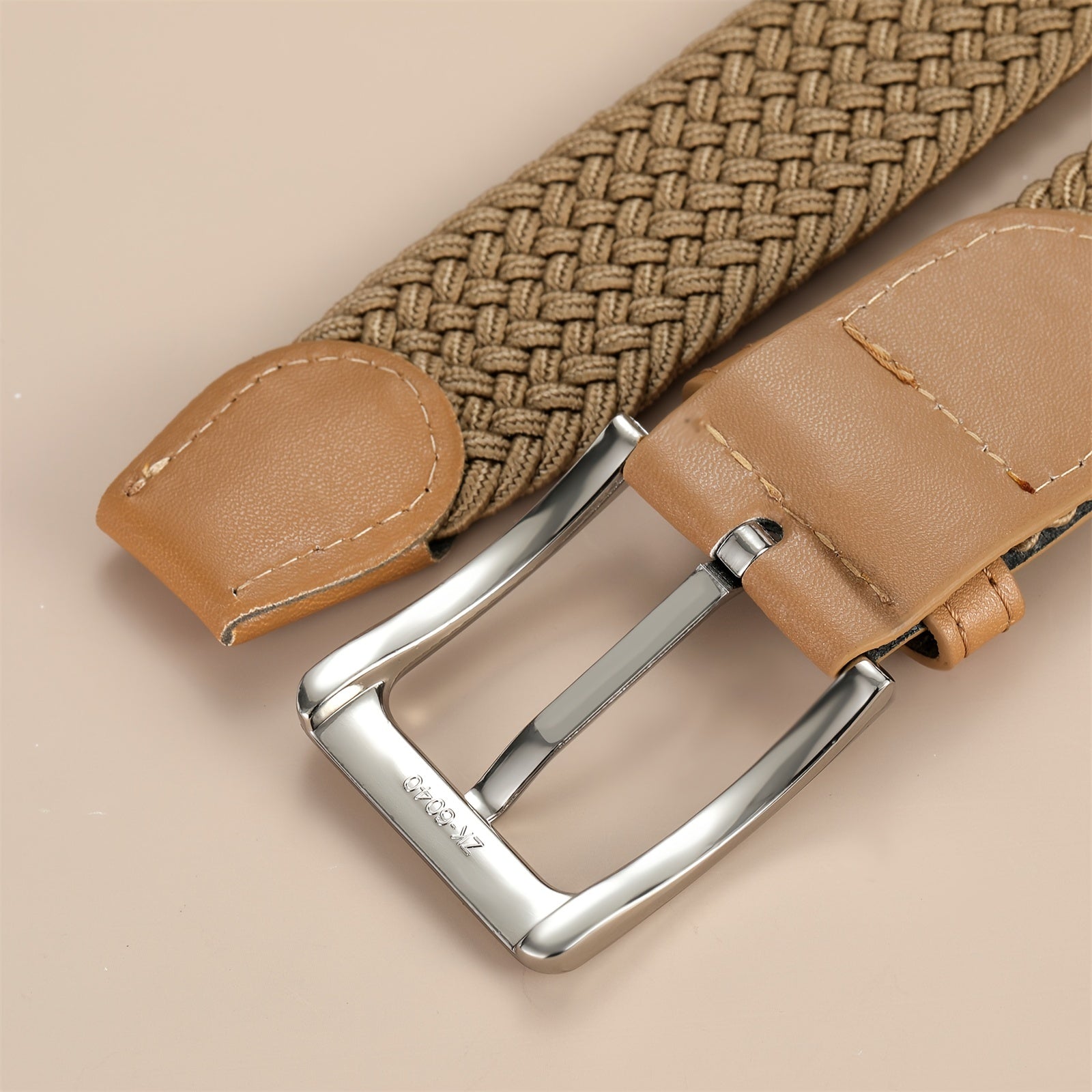 Men's Khaki Woven Waist Belt