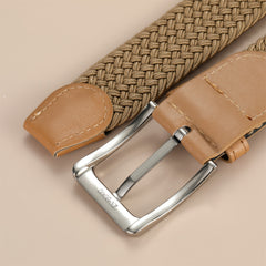 Men's Khaki Woven Waist Belt