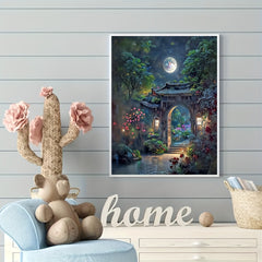 5D DIY House Landscape Rhinestone Embroidery Painting for Home Decoration