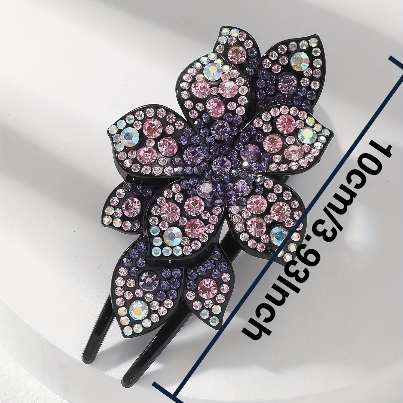 Colorful Rhinestone Hair Clip Large Duck Billed Ponytail Bun Holder