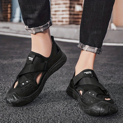 Men's Non Slip Hook And Loop Sandals Comfortable Beach Shoes