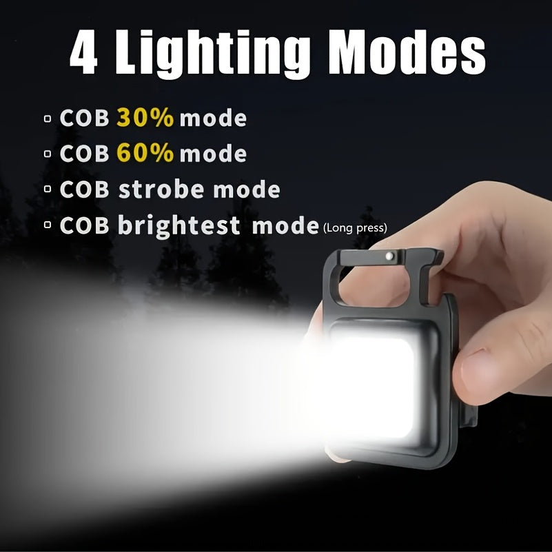 Portable Keychain Light Rechargeable Pocket Flashlight for Outdoor Camping