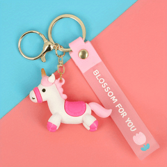 Cartoon Unicorn Pony Keychain Animal Key Ring Purse Handbag Car Charm Gift