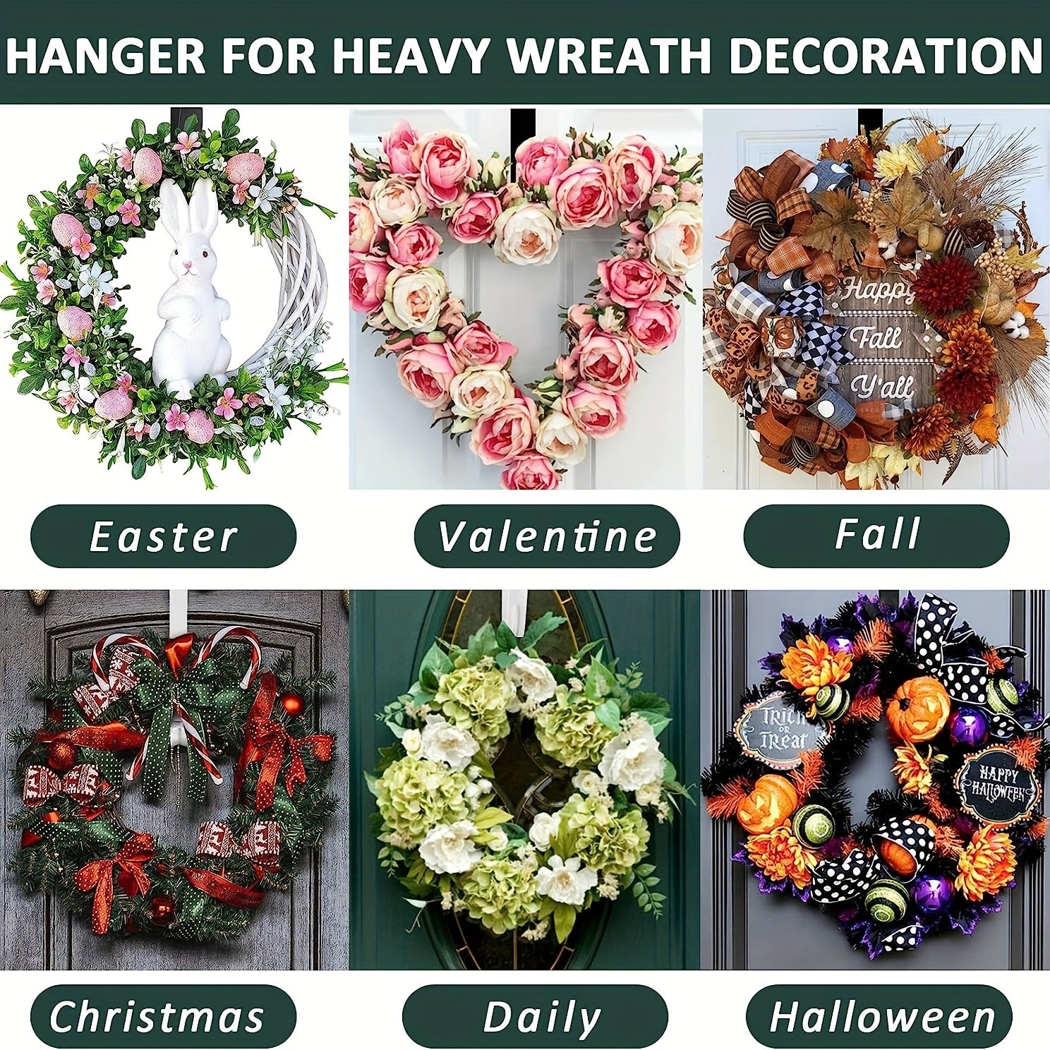 Heavy Duty Wreath Hanger Large Decorative Hook
