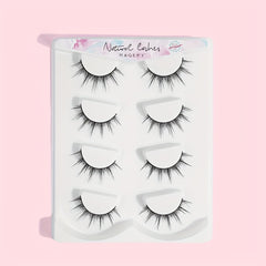 4 Pairs 3D Fiber Faux Mink Lashes C Curling Thick False Eyelashes