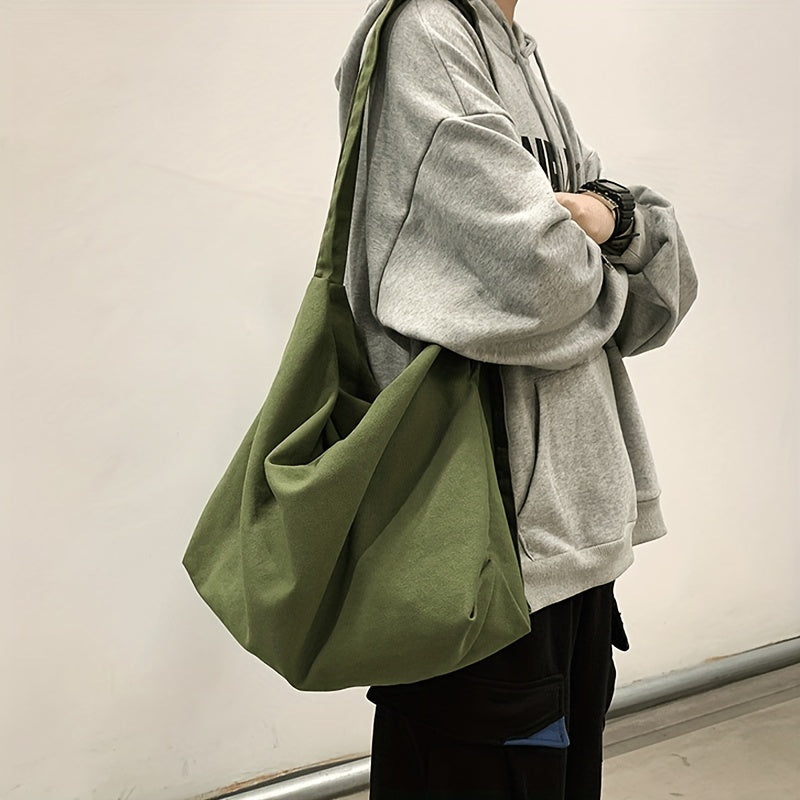 Literary Canvas Crossbody Bag Large Capacity Hobo Bag For Travel Sports