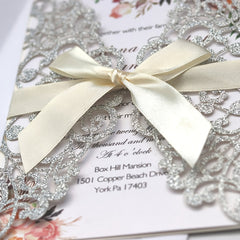 10pcs Laser Cut Invitation Cards for Weddings Birthdays Events Vintage Postcards