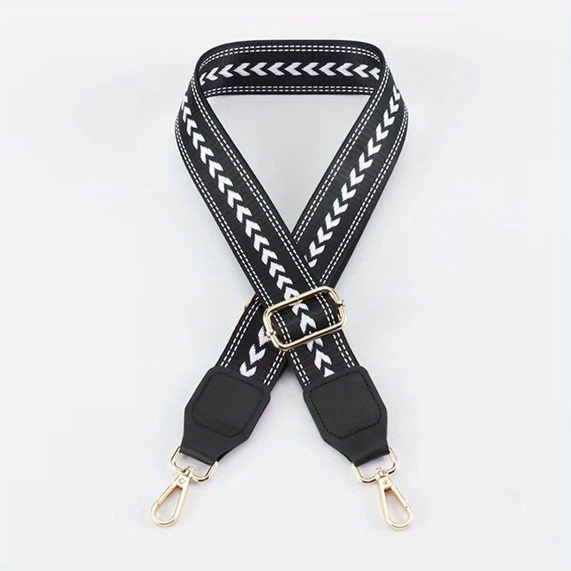 Adjustable Geometric Pattern Bag Strap for Handbag Shoulder Bag & Purse