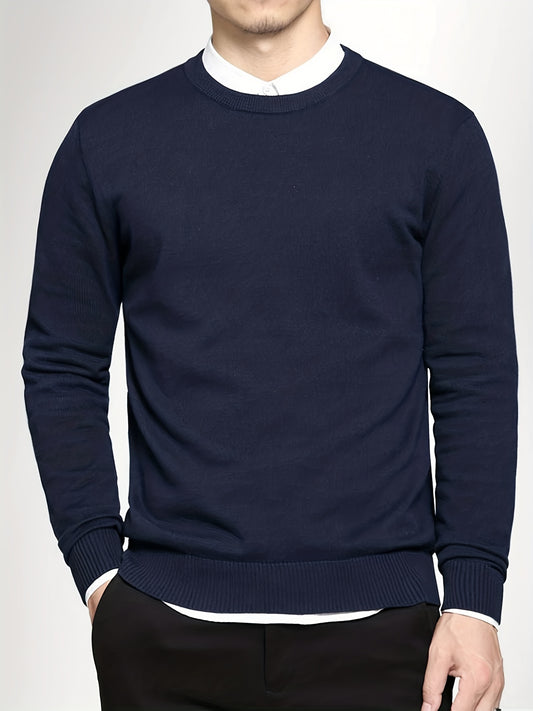 Men's Knitted Crew Neck Pullover Sweater