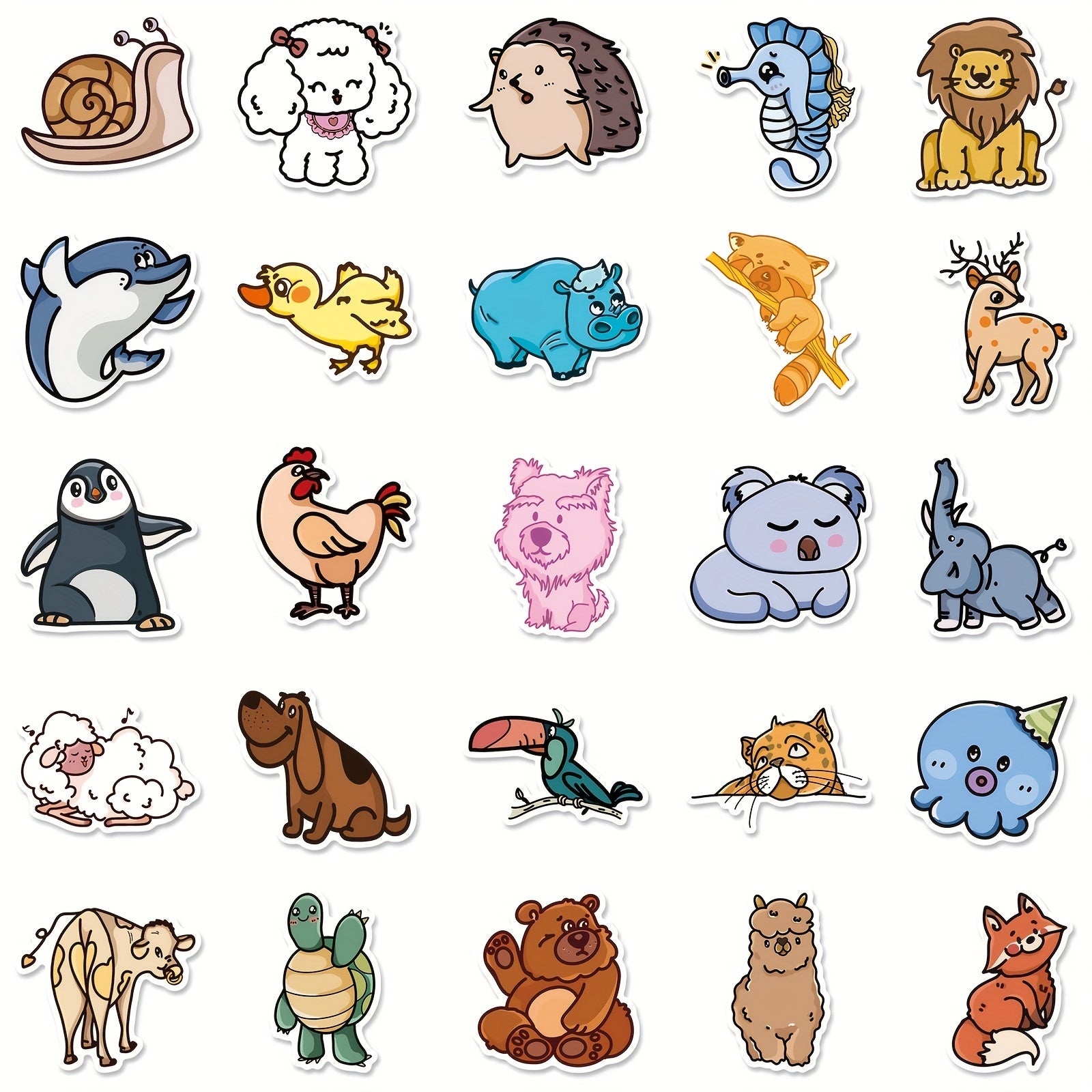 100pcs Small Animal Waterproof Stickers for Kids