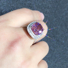 Pink Zirconia Wedding Bridal Party Women Rings Gift