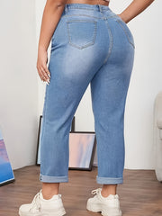 Women's Plus High Rise Straight Leg Jeans