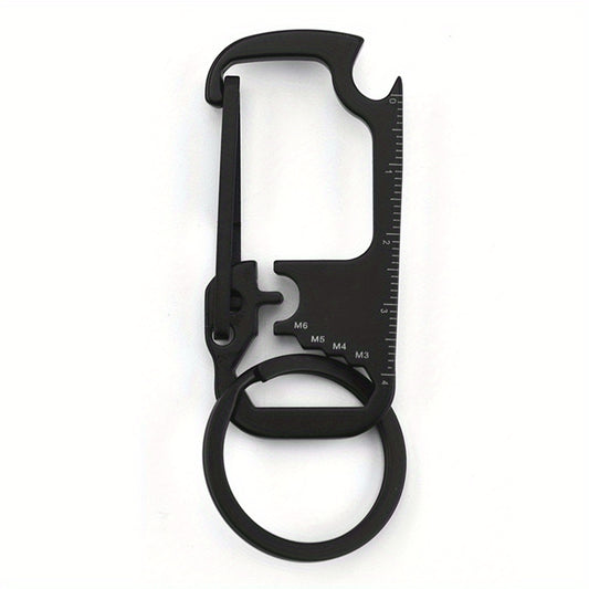 Stainless Steel 6-in-1 Carabiner Keychain Clip Multitool