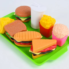 Kids Hamburger and Fries Toy Set for Pretend Play