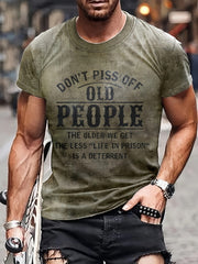 Old People Pattern Print Men's Short Sleeve Comfy T-shirt